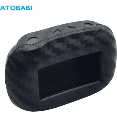 Carbon Silicone Car Key Case For StarLine B92 B62 B94 B64 B95 X96 Two Way Car Alarm LCD Remote Control Fob Protector Cover Bag