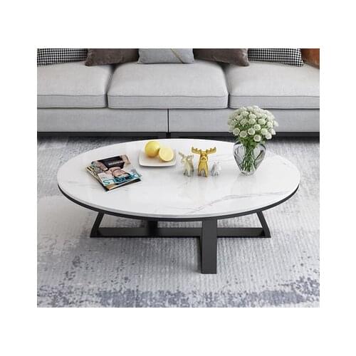 Small apartment Nordic home marble coffee table living room light luxury oval coffee table table balcony