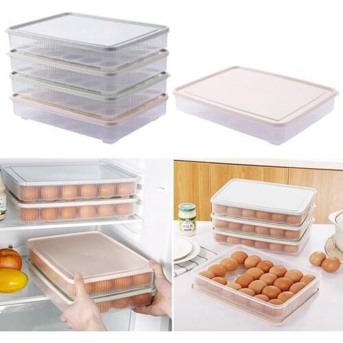 24 Grids Eggs Storage Box/Food Refrigerator Fresh Box Portable Eggs Dispenser Kitchen Egg Storage Home