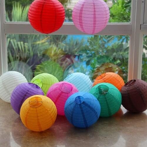 5pcs 6inch 15cm Round Chinese Paper Lantern Wedding Birthday Party Home Bedroom Decoration Holiday Supplies Hanging Lampion