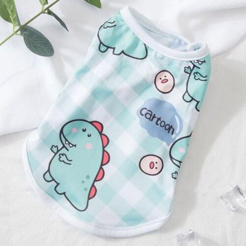 Summer Pet Vest Dog Clothes Cat T-Shirt Sleeveless Printing Thin Breathable Cats Clothing For Small Dogs Tow Legs Pets Costumes