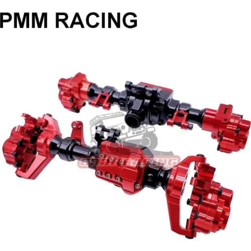 1set Metal CNC front and rear red axle housing Assembly For 1/10 RC Crawler Car Traxxas TRX4 TRX-4 T4 upgrade Parts Accessories