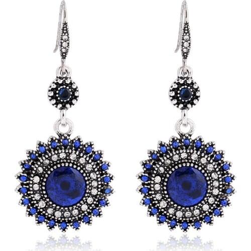 Fashion Sun Flower Dangle Earrings Crystal Bohemian Drop Earring For Women Girl Trendy Charm Jewelry