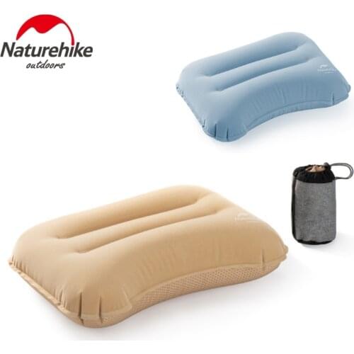 Naturehike Inflatable Pillow Travel Air Pillow Camping Sleeping Gear Portable TPU Flocking Soft Office Outdoor Hiking Pillows