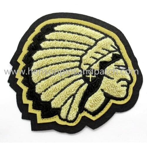 Customized Indian head chenille patch for cloth patch