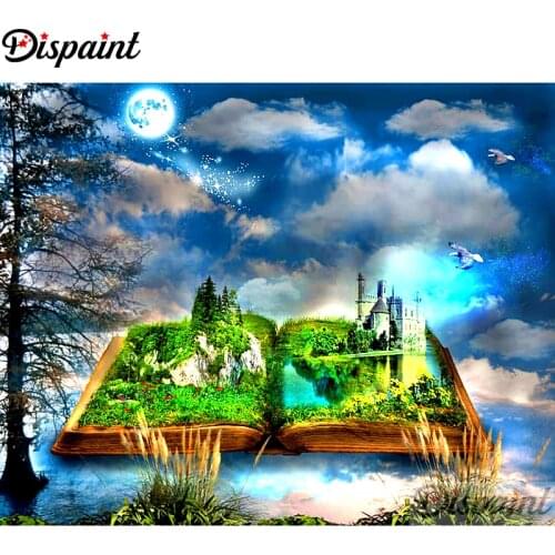 Dispaint Full Square/Round Drill 5D DIY Diamond Painting "Book tree" Embroidery Cross Stitch 3D Home Decor A11578