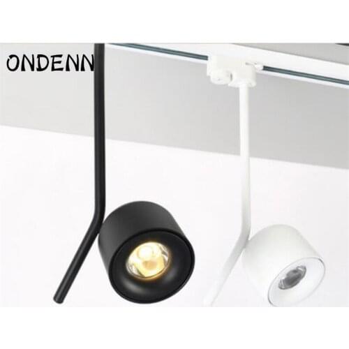 NEW LED COB Track Rail Light AC85-265V Spotlight Adjustable Rail Track Lighting lamp for Mall Exhibition Office black/white