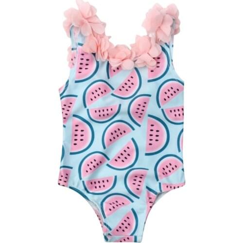 Toddler Kids Baby Girls Watermelon Swimwear Floral Backless Swimsuit Children Summer Beachwear Swimming Bathing Suit 6M-4T