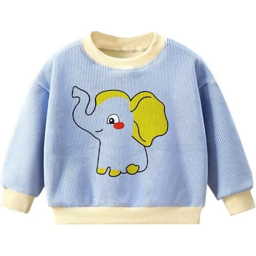 Autumn And Winter Childrens Sweater 2021 New Boys And Girls Plus Velvet Padded Hedging Warm Long-sleeved Top 0-5Y