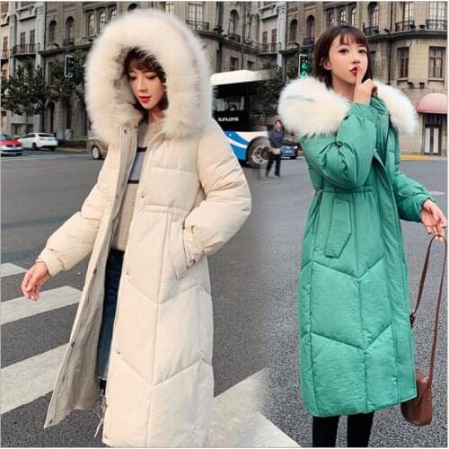 Winter Jacket Women 2019 long Winter Parkas Coat Warm Big Fur Collar Causal Hooded Parkas Women Coat Casaco Feminino Z216