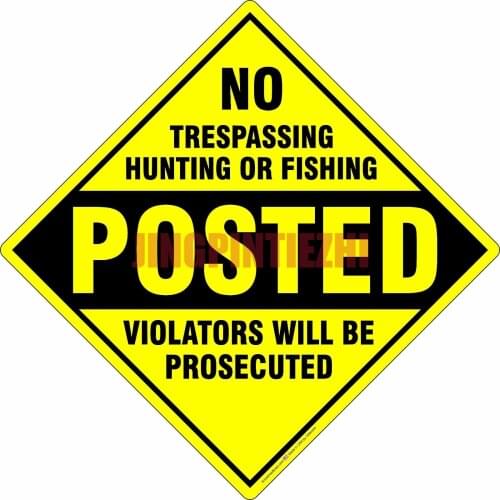 Personalized Racing Stickers No Unauthorized Hunting or Fishing Aluminum Metal Signs Racing Helmet Motorcycle Stickers