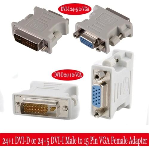 10pcs/lot DVI to VGA Adapter Converter Male to VGA Female 1080P Video Converter for Monitor Computer PC Laptop Projector 24+5