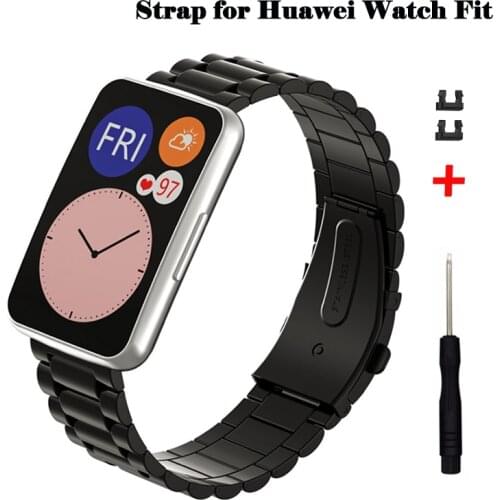 2020 Stainless Steel Metal Watch Band For Huawei Watch Fit Strap Bracelet for huawei fit Smart Watch Strap