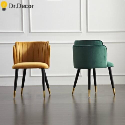 Modern Formal Dinning Chairs Creative Solid Wood Makeup Chair European Fabric Office Meeting Office Shop Chair Furniture