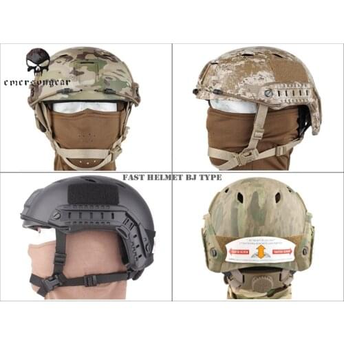 Military Airsoft Helmet Combat EMERSON Fast Helmet BJ Type Multicam Black EM5659