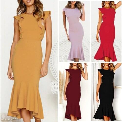 Sexy Ladies mermaid maxi Trumpet Dress Women Fashion Sleeveless Backless Party Fishtail Dress vestidos de fiesta