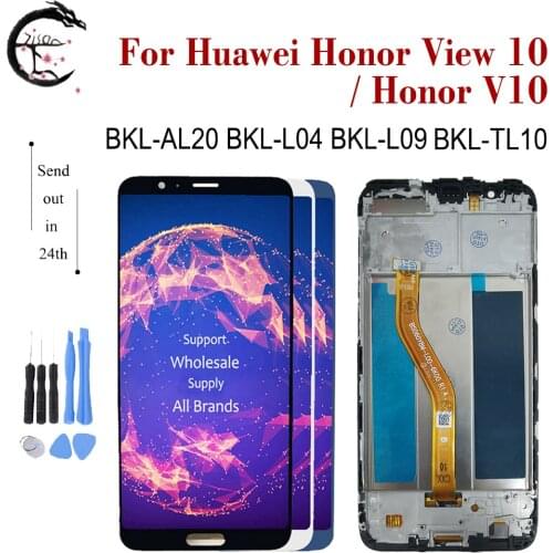 5.99" LCD For Huawei Honor View 10 LCD Display Screen Touch Sensor Digitizer Assembly Honor V10 BKL-L04 BKL-L09 Display + Frame