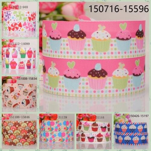 10yards -different sizes -cake ice cream pattern ribbon printed Grosgrain ribbon