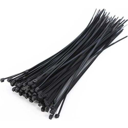 100pcs 3x200mm Black Self Locking Cable Tie High Quality Nylon Fasten Zip Wire Wrap Strap