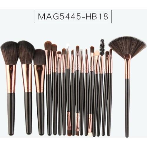 18 Pcs Sets Foundation Concealer Blush Pressed Powder High Light Eye Shadow Lips Eyebrow Brush Soft Eye Makeup Oblique Suits
