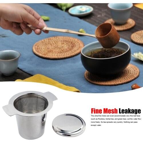 2 Types Binaural Tea Leak Straining Mesh Stainless Steel Tea Infuser Tea Infusing Supplies Filtering Strainers Kitchen Gadgets