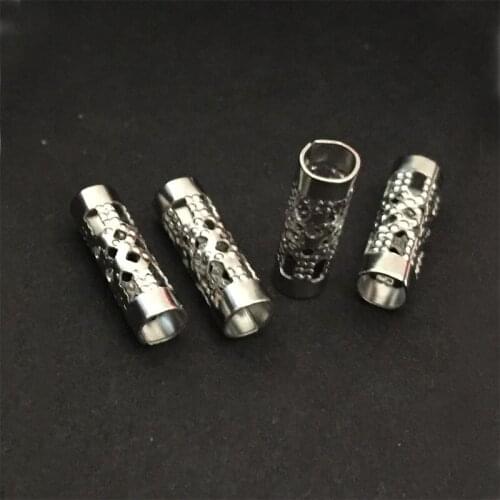 20pcs Fashion HOt tube 4mm silver tone jewelry findings fittings For Bracelets Necklace Diy Making burnished stainless steel