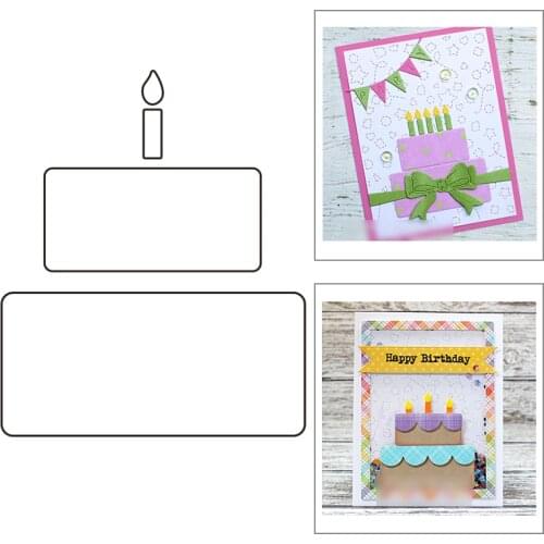 2021 New Rectangle Frame Metal Cutting Dies For Mould Cut Making Birthday Cake Candle Greeting Card Scrapbooking DIY No Stamps