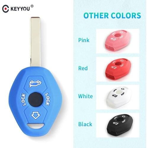 KEYYOU 10X 3 Buttons Remote Silicon Key FOB Case Cover For BMW 7 Series X3 X5 Z3 Z4 1 3 5 E38 E39 E46 EWS System E83 M5 325i