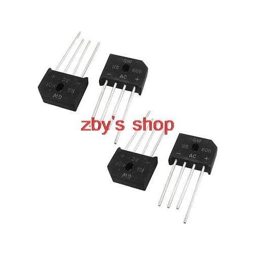 4 Pcs PCB 6A 600V Full Wave Single Phase Bridge Rectifiers RS606