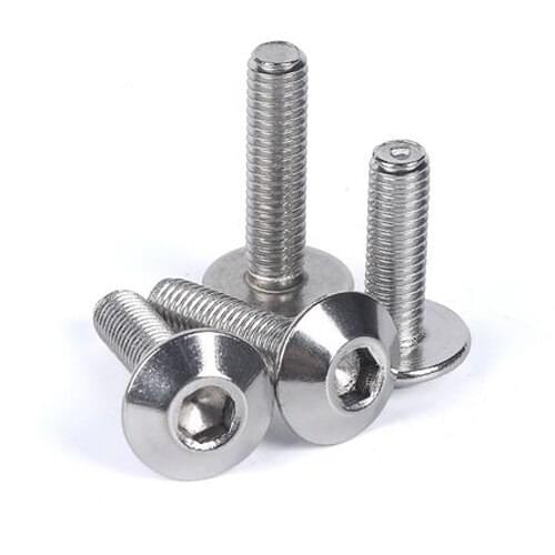 5Pcs M6 304 Stainless Steel Umbrella Head Screw Allen Large Mushroom Hexagon Socket Bolts Head Diameter 15mm