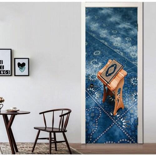 77*200cm Classic Style and Delicate Pattern Oil Paintting Wall Sticker Wallpaper Door Stickers Home Decor
