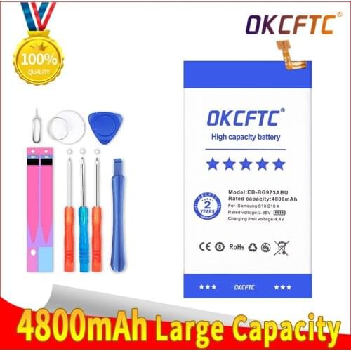 OKCFTC Battery EB-BG973ABU for Samsung Galaxy S10 S10X SM-G973 G973F G973U G973W G9730 Cellphone Batteria 4800mAh Akku +Tools