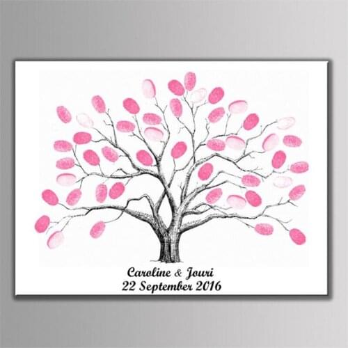 Casamento Wedding Decoration DIY Fingerprint Tree Signature Canvas Printing Tree For Wedding/Birthday/Baby Shower Party Supply