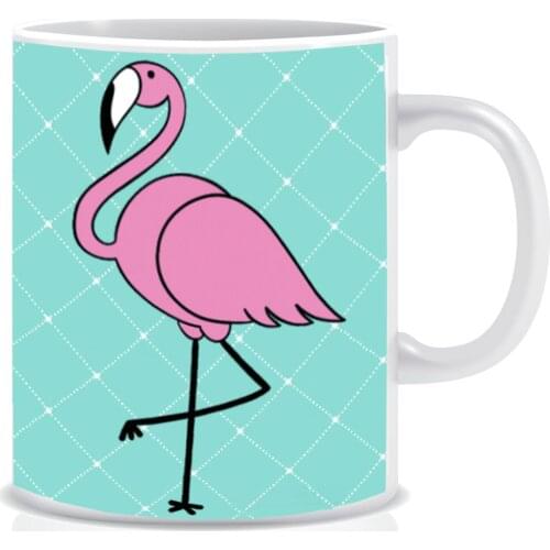 Custog Porcelain Mug Fun Design For Coffee Funny Gifts for Women and Men 12oz Flamingo