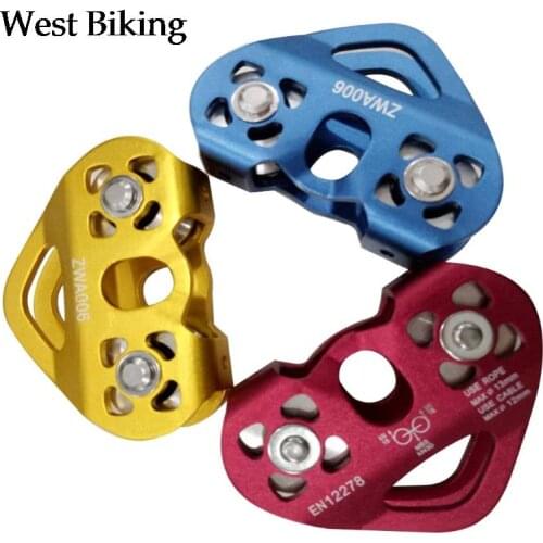 30KN Double Trolley Pulley Aluminum Zip Line Rock Climbing Mountaineering Rescue Lifting Tandem Pulley Camping Hiking Climbing