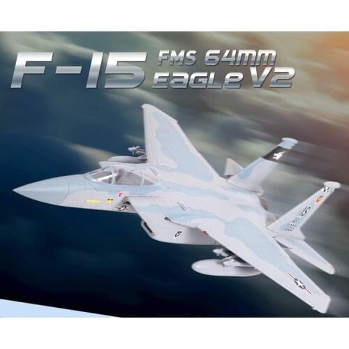 FMS 64mm F15 F-15 V2 Eagle Ducted Fan EDF Jet Sky Camo 4S FMS RC Airpllane Modern Fighter Model Hobby Plane Aircraft Avion PNP