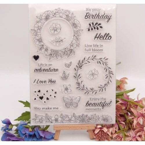 Birthday Garland Clear Transparent Stamp For DIY Stationery Scrapbooking Card Making Album Decoroation Supplies
