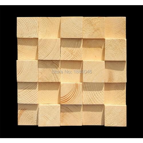 Hot Selling 300x300mm Square Wood Mosaic Wall Panels 3D decorative wall art for interior 1box 11pcs 30x30cm sheet