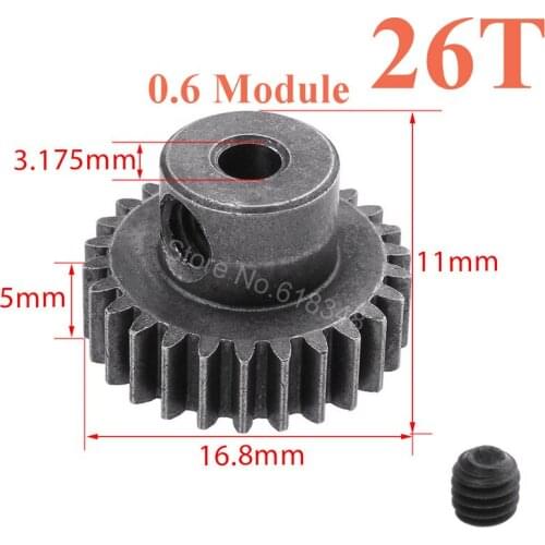 HSP 11176 Motor Gear 26T Teeth Steel Metal 1/10 RC Car Parts For Electric Off Road Buggy Monster XSTR Hobby Baja Himoto Racing