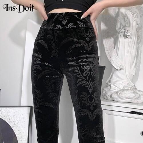 INSDOIT Women's Velvet Trousers