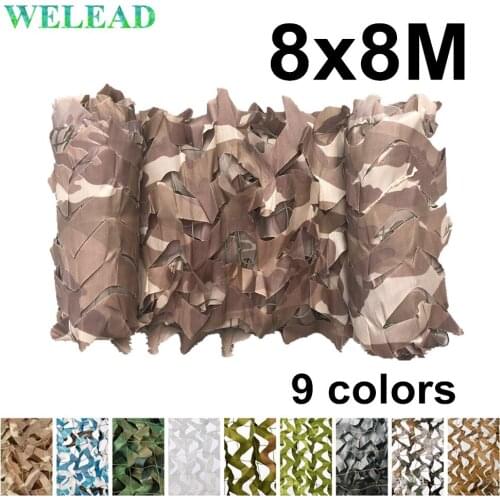 WELEAD 8x8M Reinforced Camouflage Net Military Desert White Blue 8x8 8*8 8*8M for Garden Awning Sun Shading Hiding Mesh Camo Net