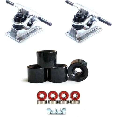 Skateboard Wheels,3.25Inch Skateboard Trucks with 60X45mm PU Skateboard Wheel Bridge and ABEC-9 Bearings for Kids,Adults