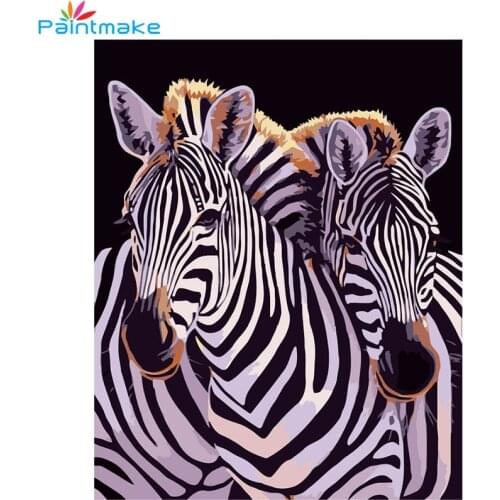 Paintmake Horse DIY Paint By Numbers For Kids Adult Digital Oil Painting On Canvas Zebra Home Art Decorative paintings