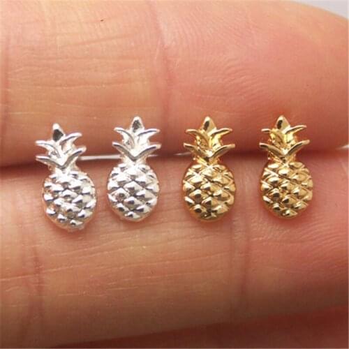 Fashion Lovely Little Pineapple Ear Studs Beautiful Three-Dimensional Fruit Stud Earrings for Women
