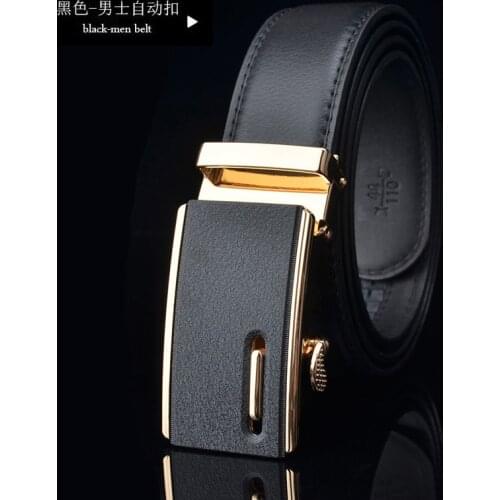 Mens leather automatic buckle belt Business casual mens leather belt Leather belt