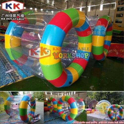 PVC 0.6 or 0.9mm inflatable water park games, Moible water roller for adults on sale