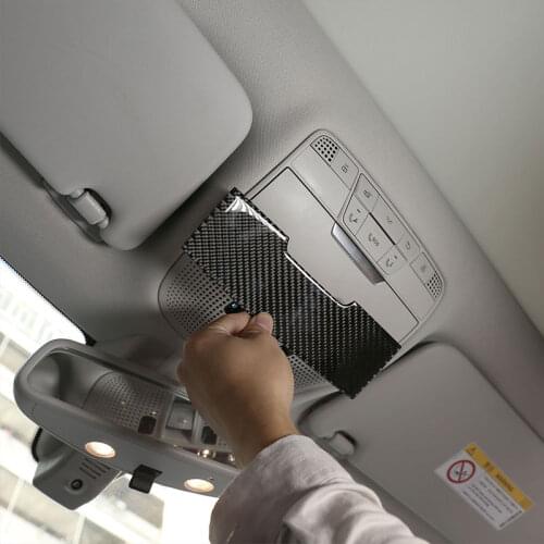 Real Carbon Fiber Roof glasses case panel 3D Sticker internal Accessories For Mercedes Benz C Class W205 C180 2016-2019