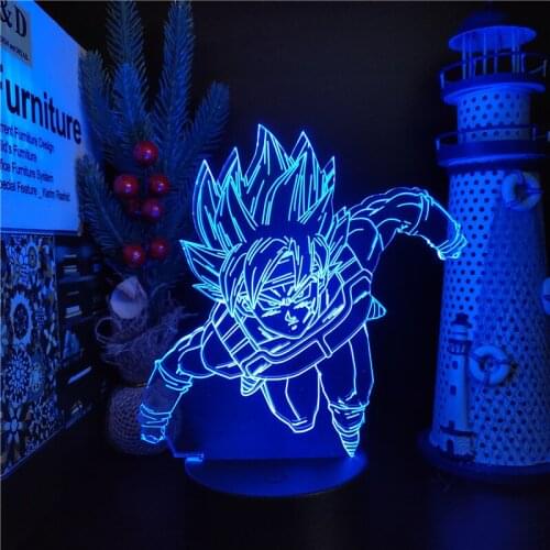 Dragon Ball Super Burdock 3D Night Lights Lamp DBZ Super Saiyan Goku DBZ Touch Sensor Led Lighting Lampara Xmas Gift