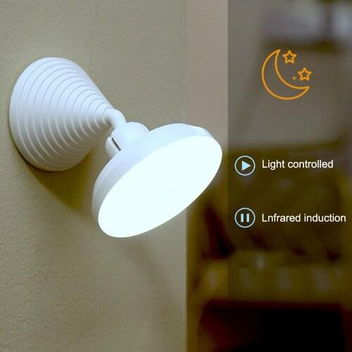Motion Sensor Night Light 360° Rotating Rechargeable LED Night Lamp Body Motion Sensor Wall Lamp BedroomWashing Room Night Light