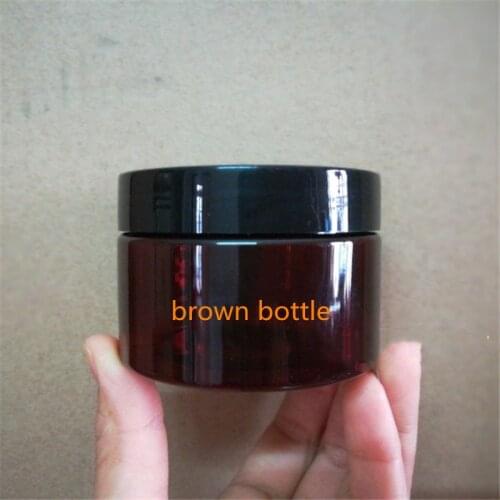 Wholesale 100g/120g/150g Brown Plastic Jar Cream Jar With Plastic Lid Plastic Storage jar PET Container Empty Food Packing Cans